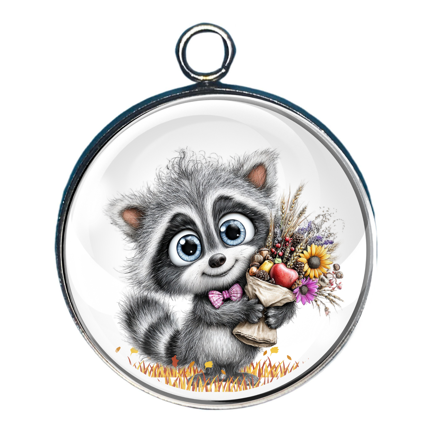 Fall Furry Friends, Autumn Woodland Animal Glass Cabochon Charms