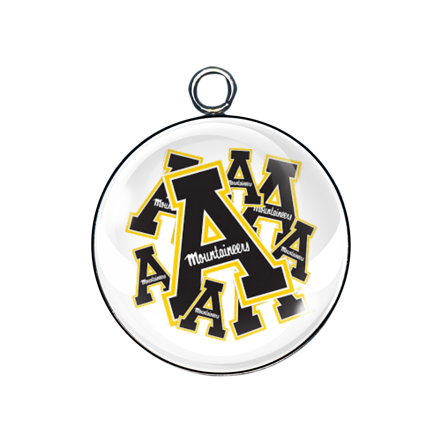 Appalachian state glass cabochon charm