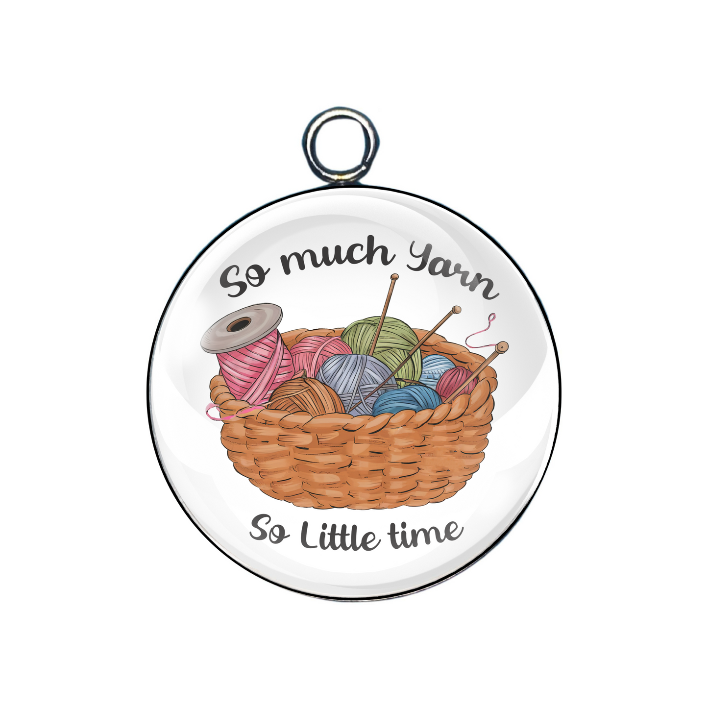 yarn glass cabochon charm