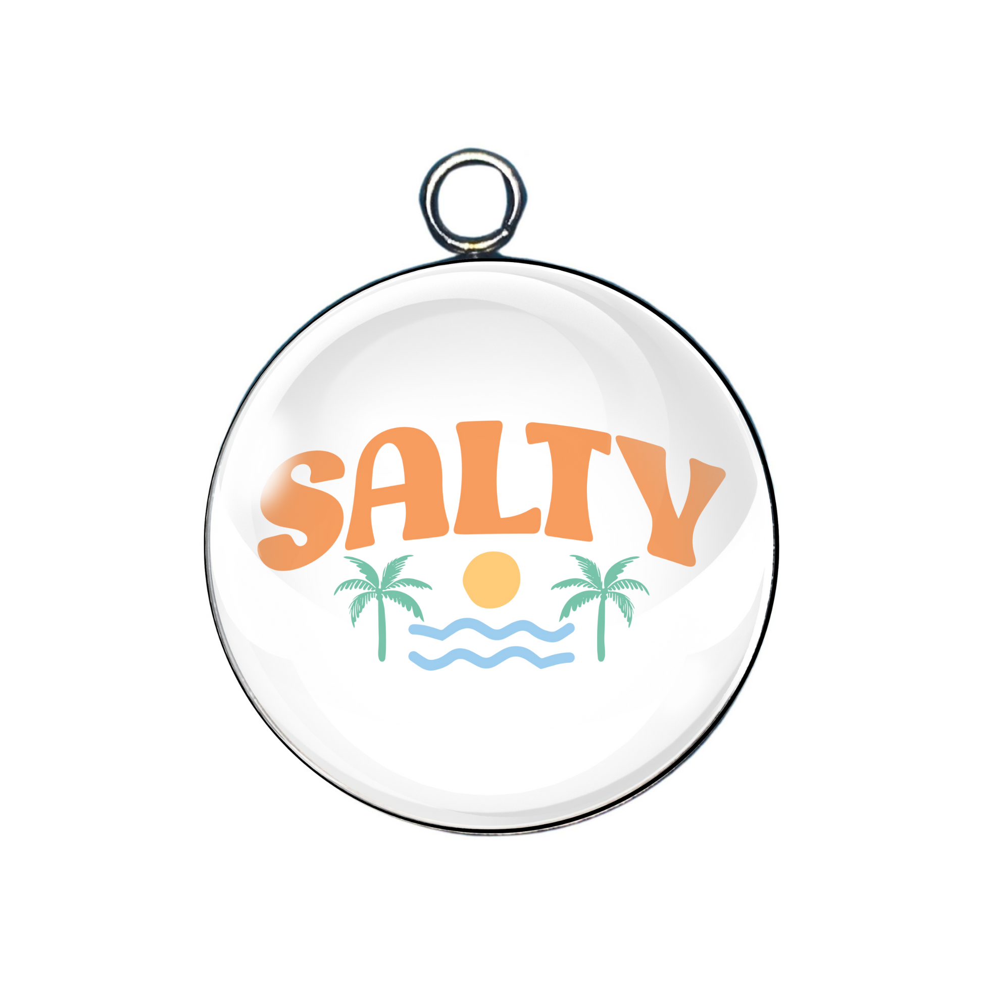 Salty glass cabochon charm