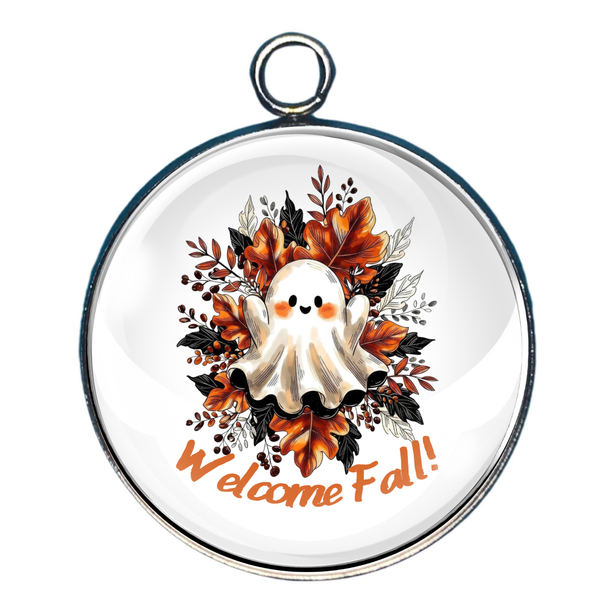 Fall, Halloween & Autumn Harvest Glass Cabochon Charms
