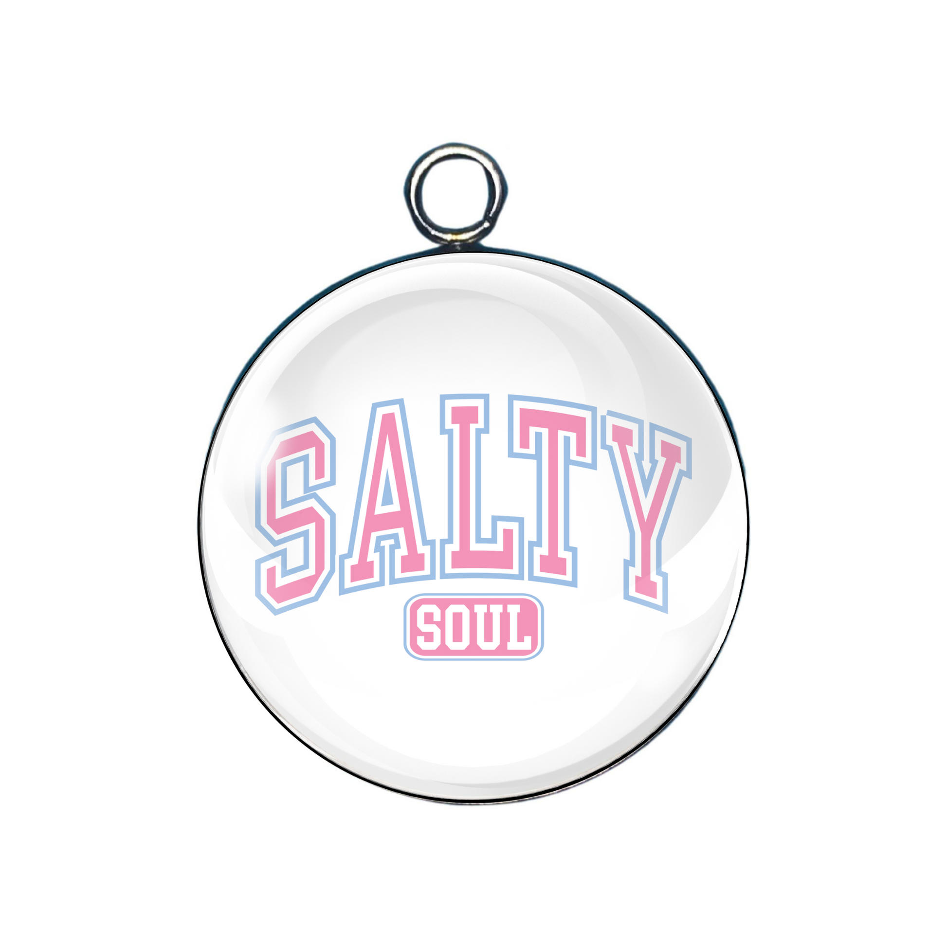 Salty glass cabochon charm