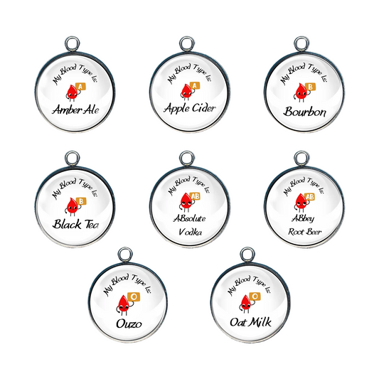 Funny blood type drink charm collection handmade jewelry pendants