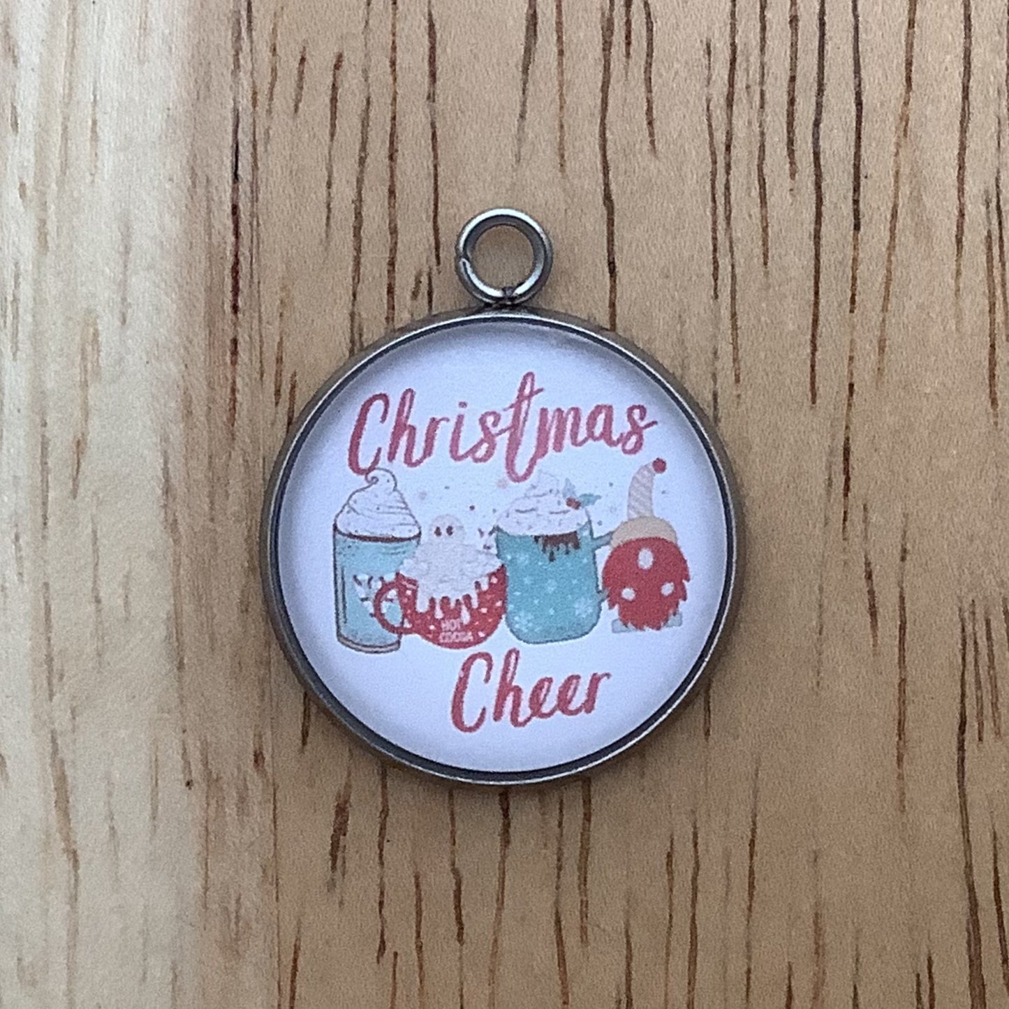 Retro Christmas Style Glass Cabochon Charms