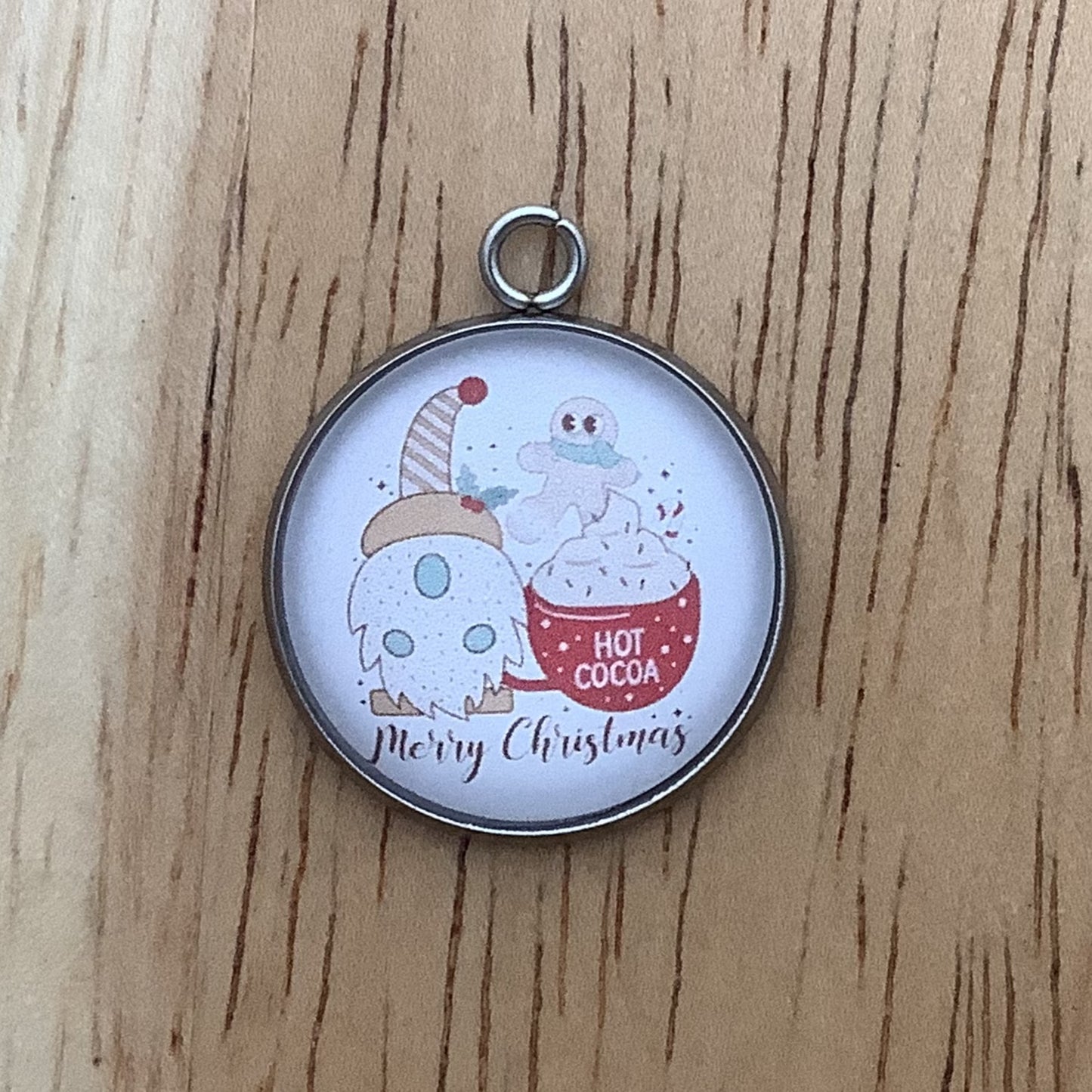 Retro Christmas Style Glass Cabochon Charms