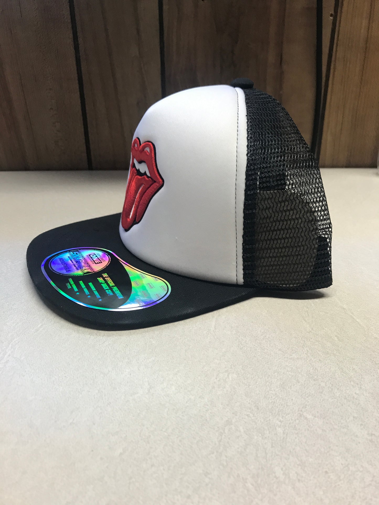 Rolling Stones Tongue Logo Mesh Trucker Hat | Adjustable