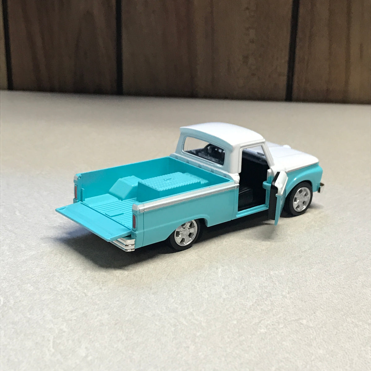 RMZ City 1965 Ford F-100 1:36 Scale Diecast Pickup Truck – Baby Blue & White Model w/ Opening Doors (Copy) (Copy)