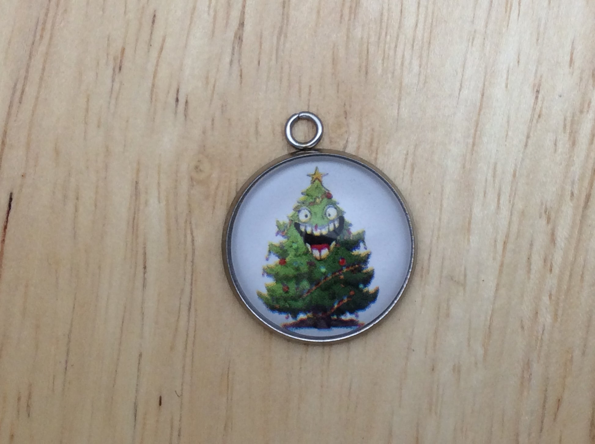 Cute Christmas Tree Photo Glass Cabochon Charms - ILikeWorms