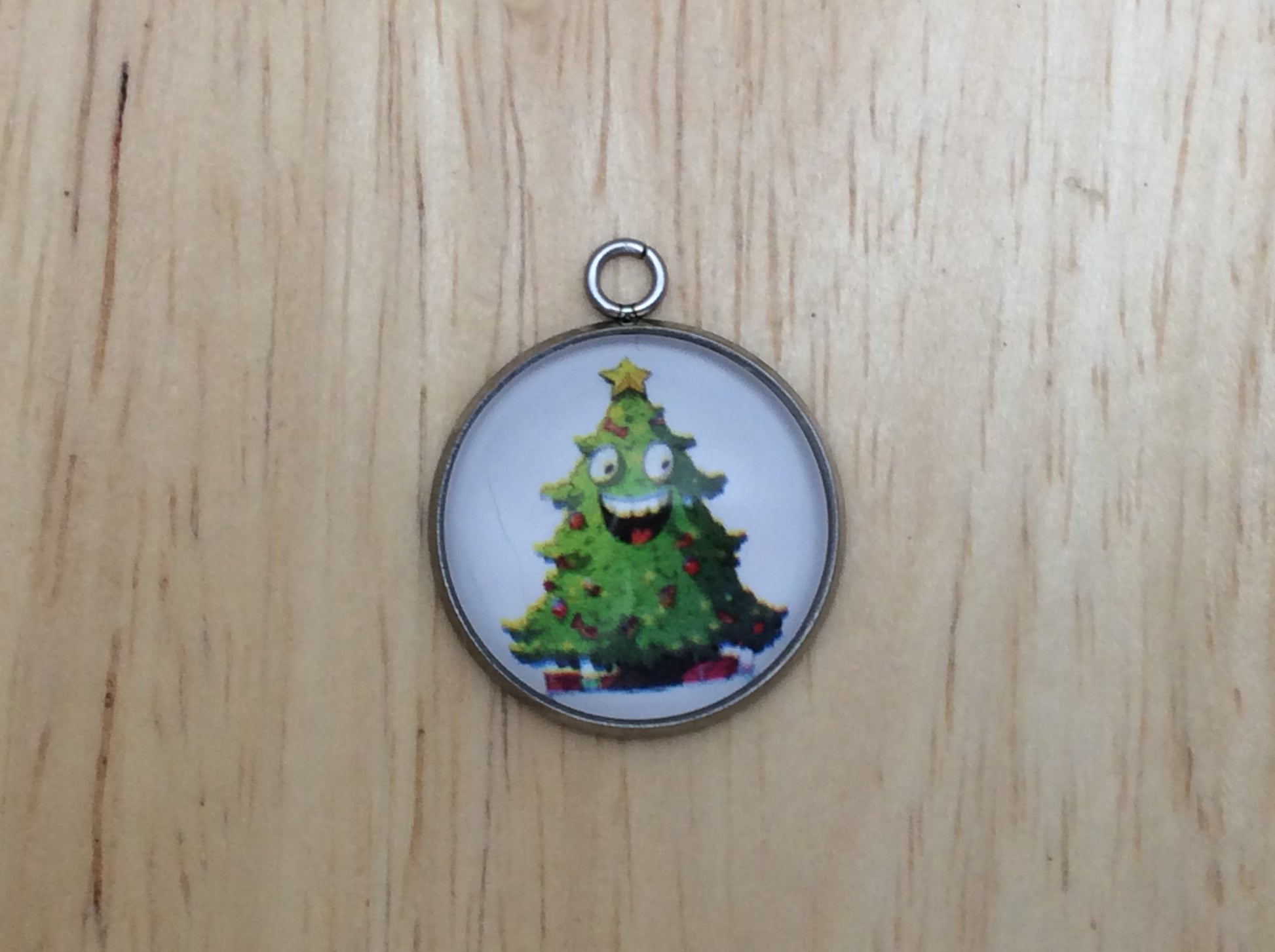 Cute Christmas Tree Photo Glass Cabochon Charms - ILikeWorms