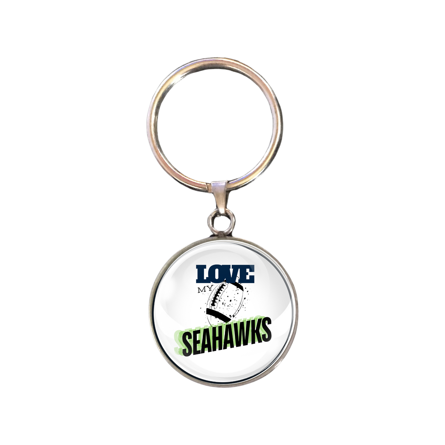 Love My Seahawks Football Team, Glass Cabochon Charms, Earrings or Keychain