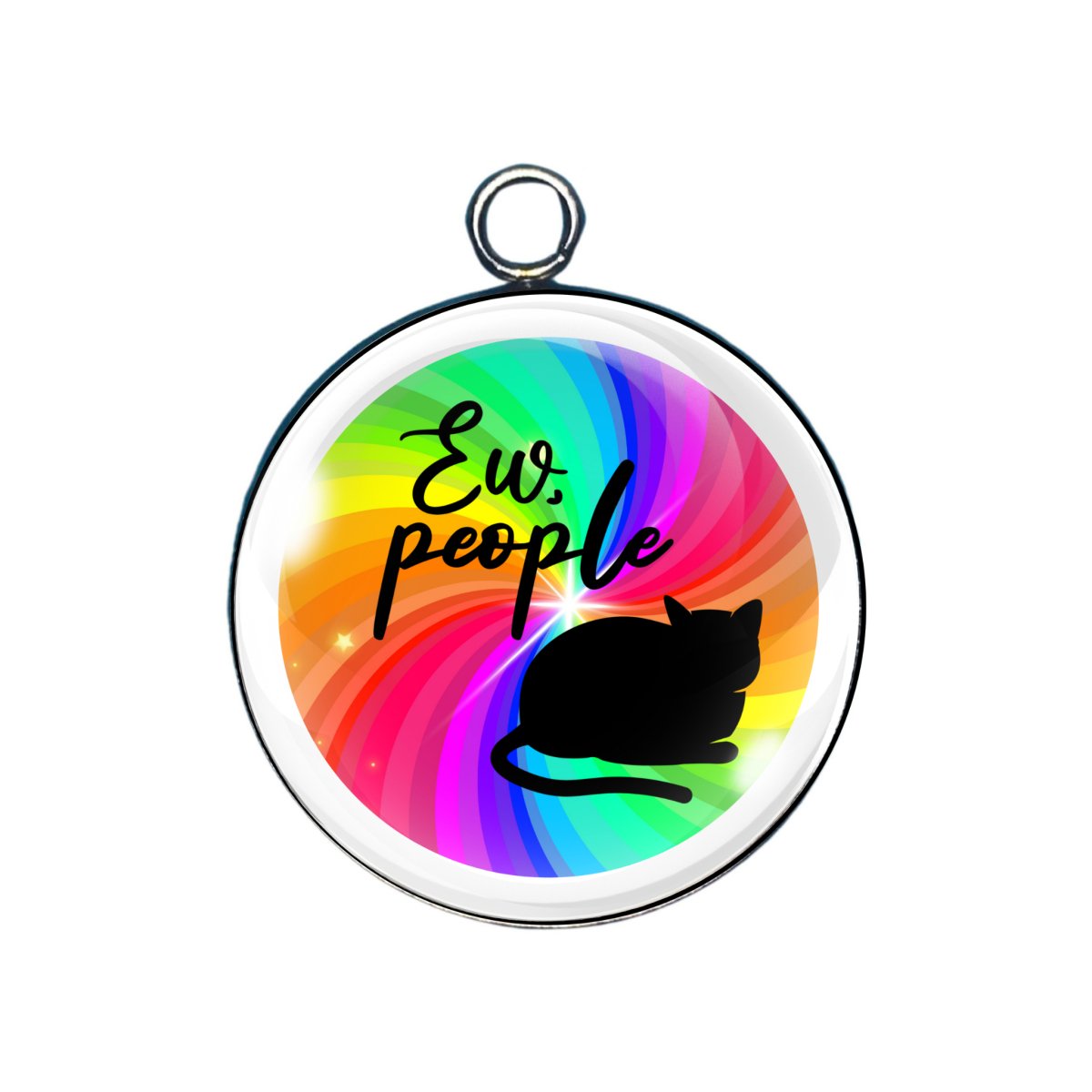 anti-social glass cabochon charm