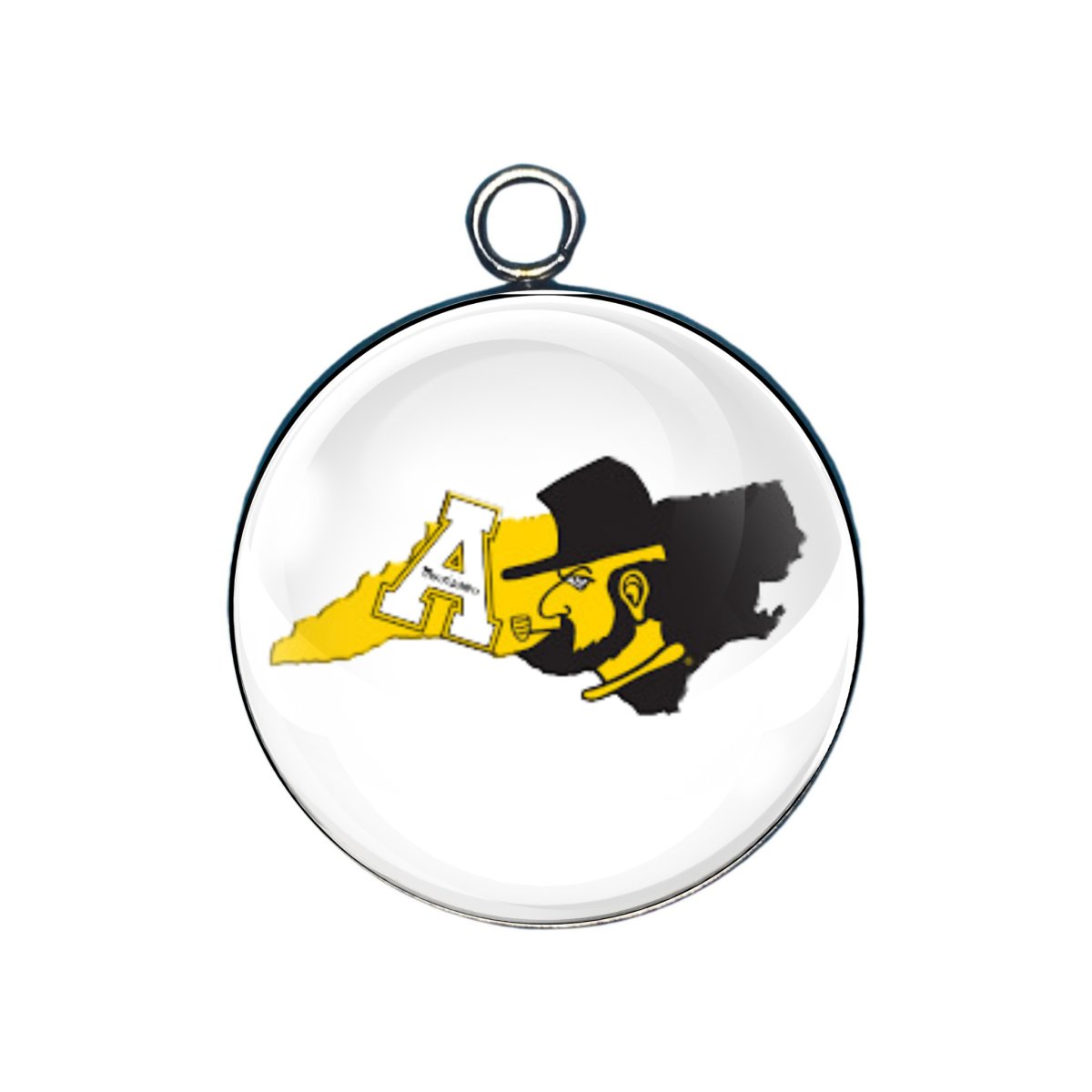 Appalachian state glass cabochon charm