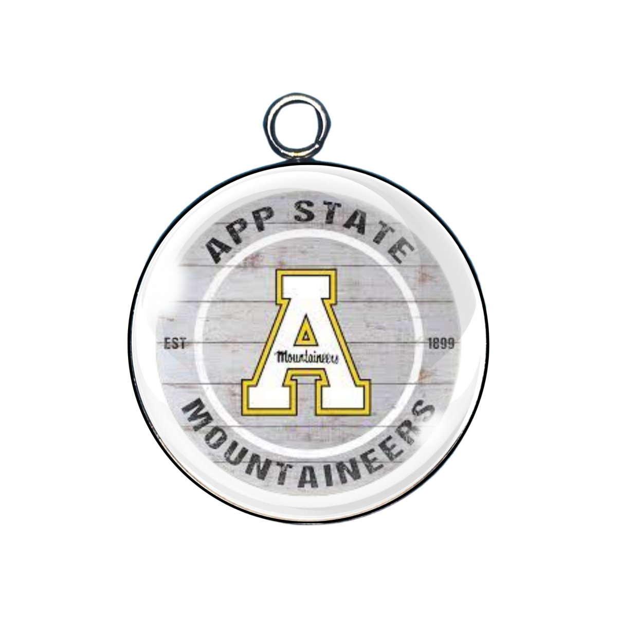 Appalachian state glass cabochon charm