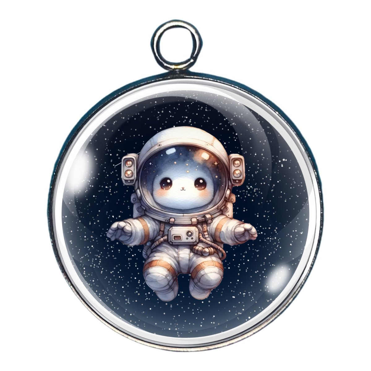 a charm of an astronaut in space