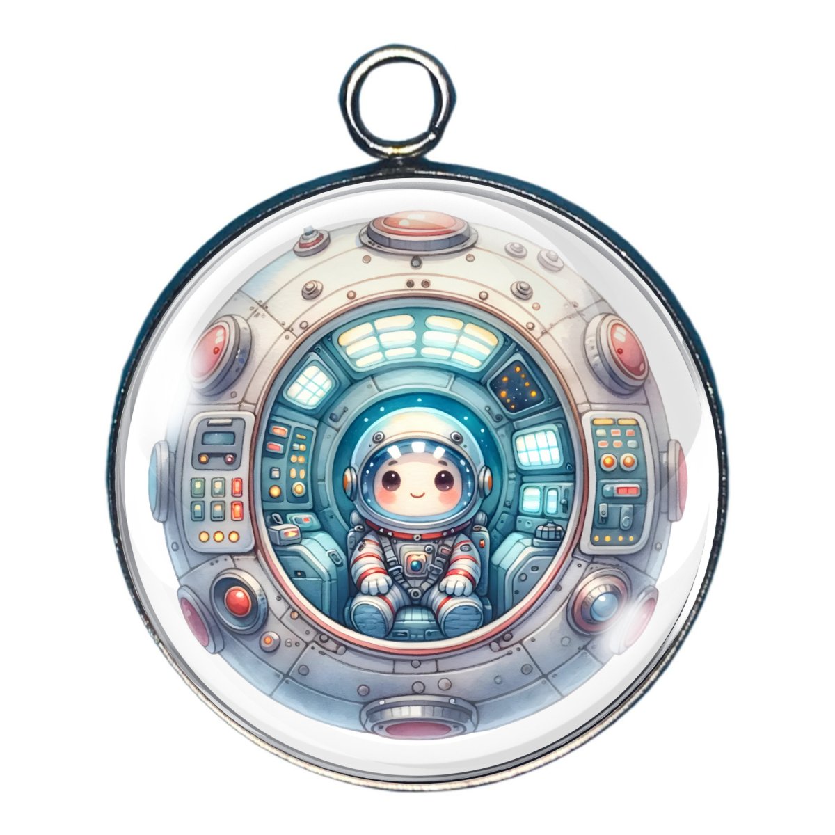 a charm of a spacepod with an astronaut inside