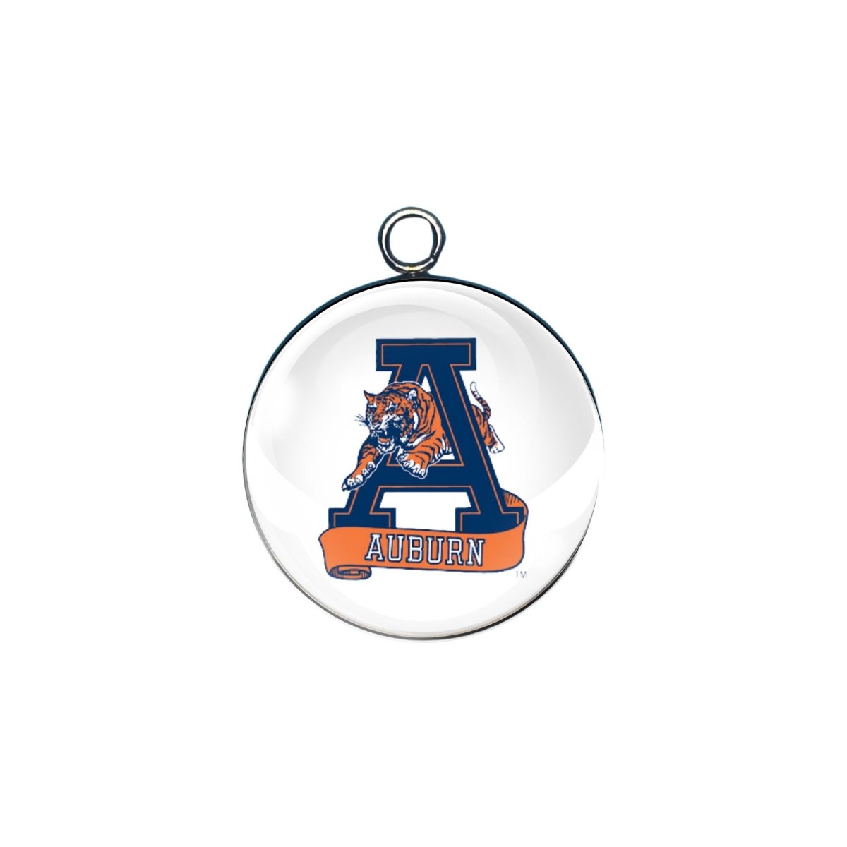 Auburn Tiger Glass Cabochon Charm