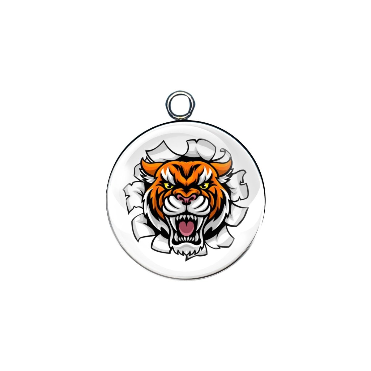 Auburn Tiger Glass Cabochon Charm