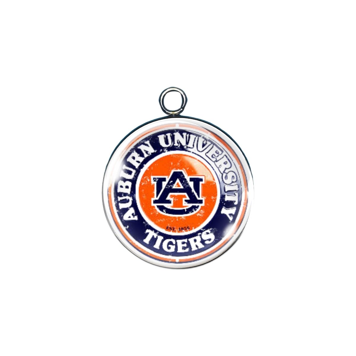 Auburn Tiger Glass Cabochon Charm