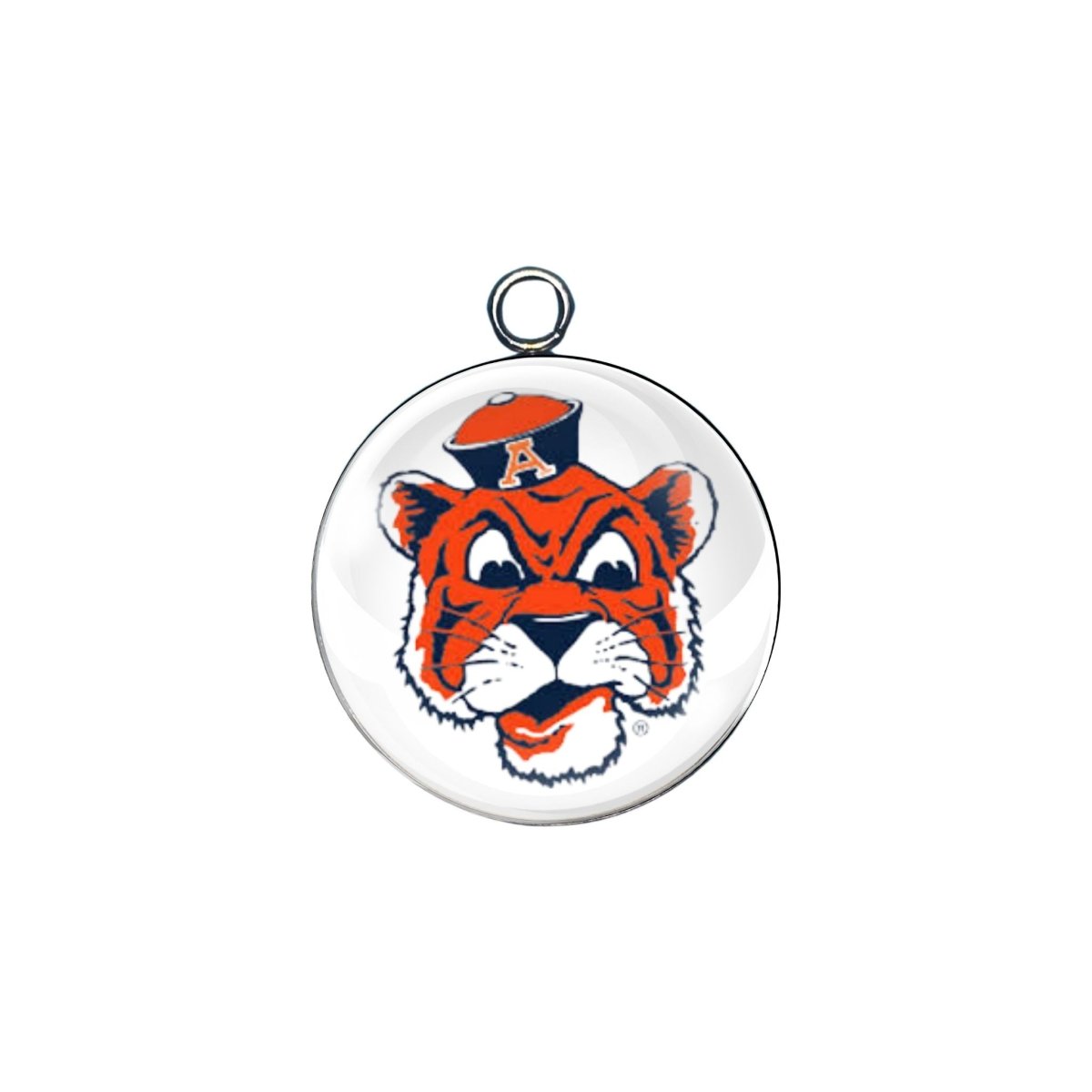 Auburn Tiger Glass Cabochon Charm