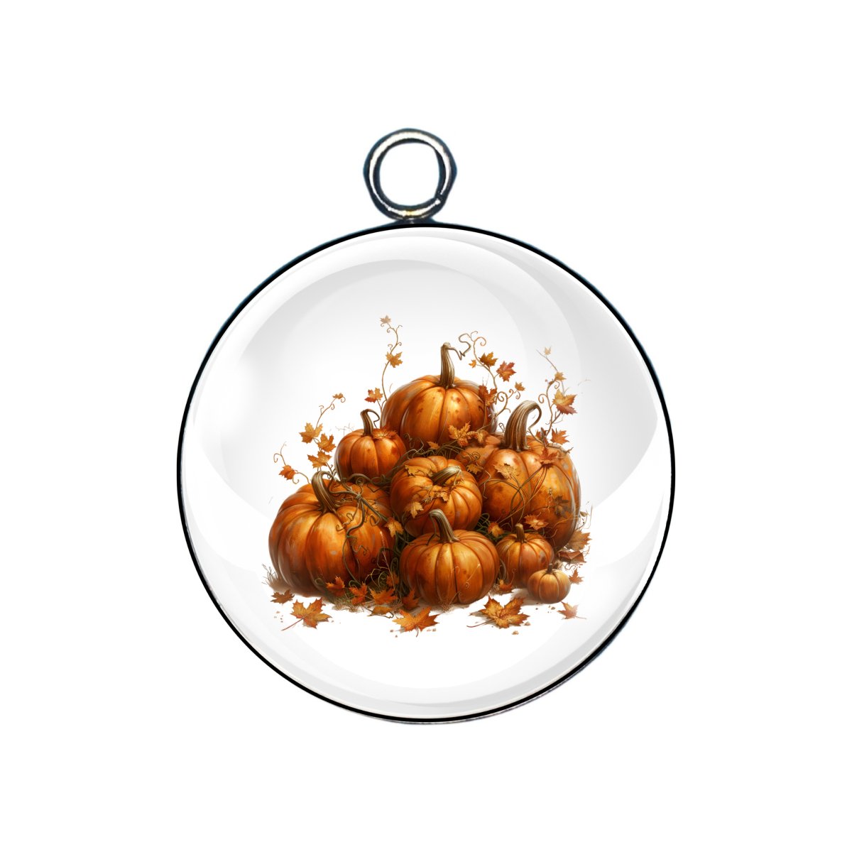 Autumn-Fall glass cabochon charm