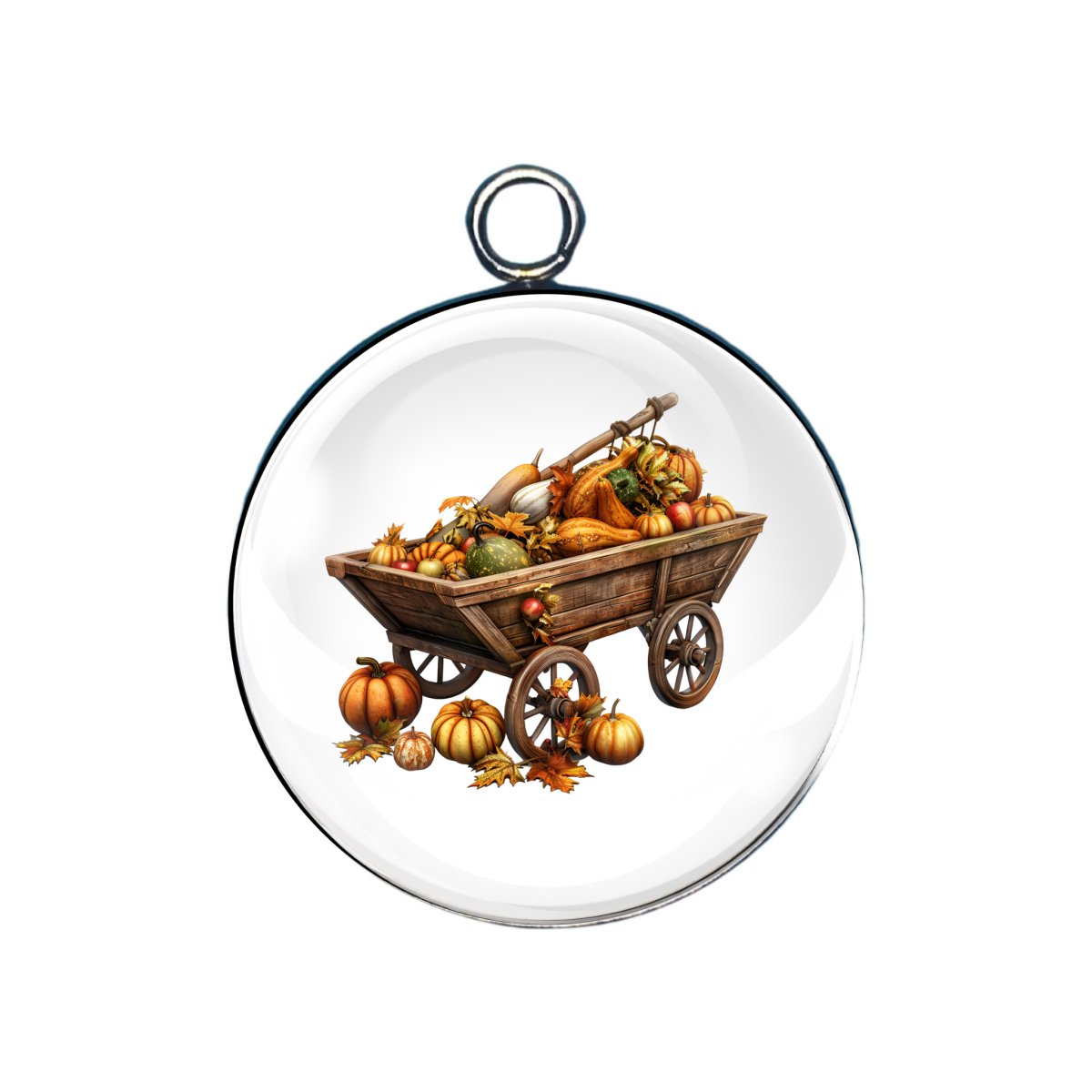 Autumn-Fall glass cabochon charm