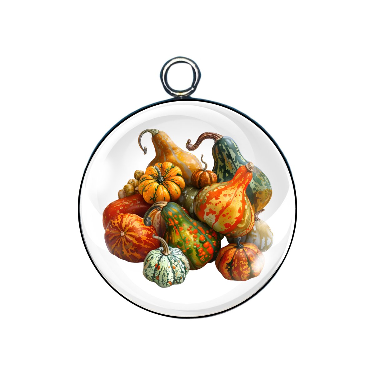 Autumn-Fall glass cabochon charm