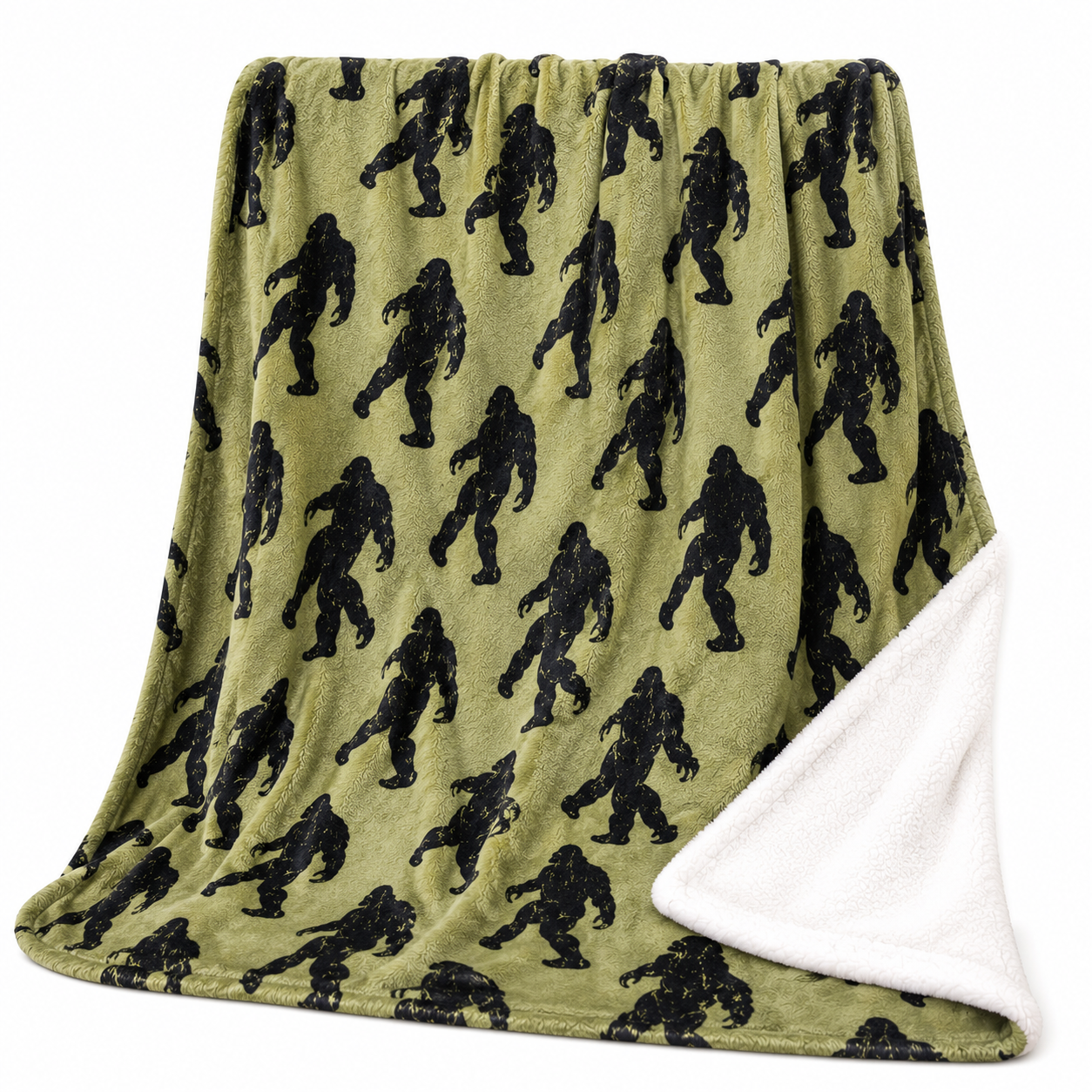 Bigfoot Sasquatch Blanket 60" x 80" – Soft Flannel Cryptid Throw, Cozy Forest Cabin Decor