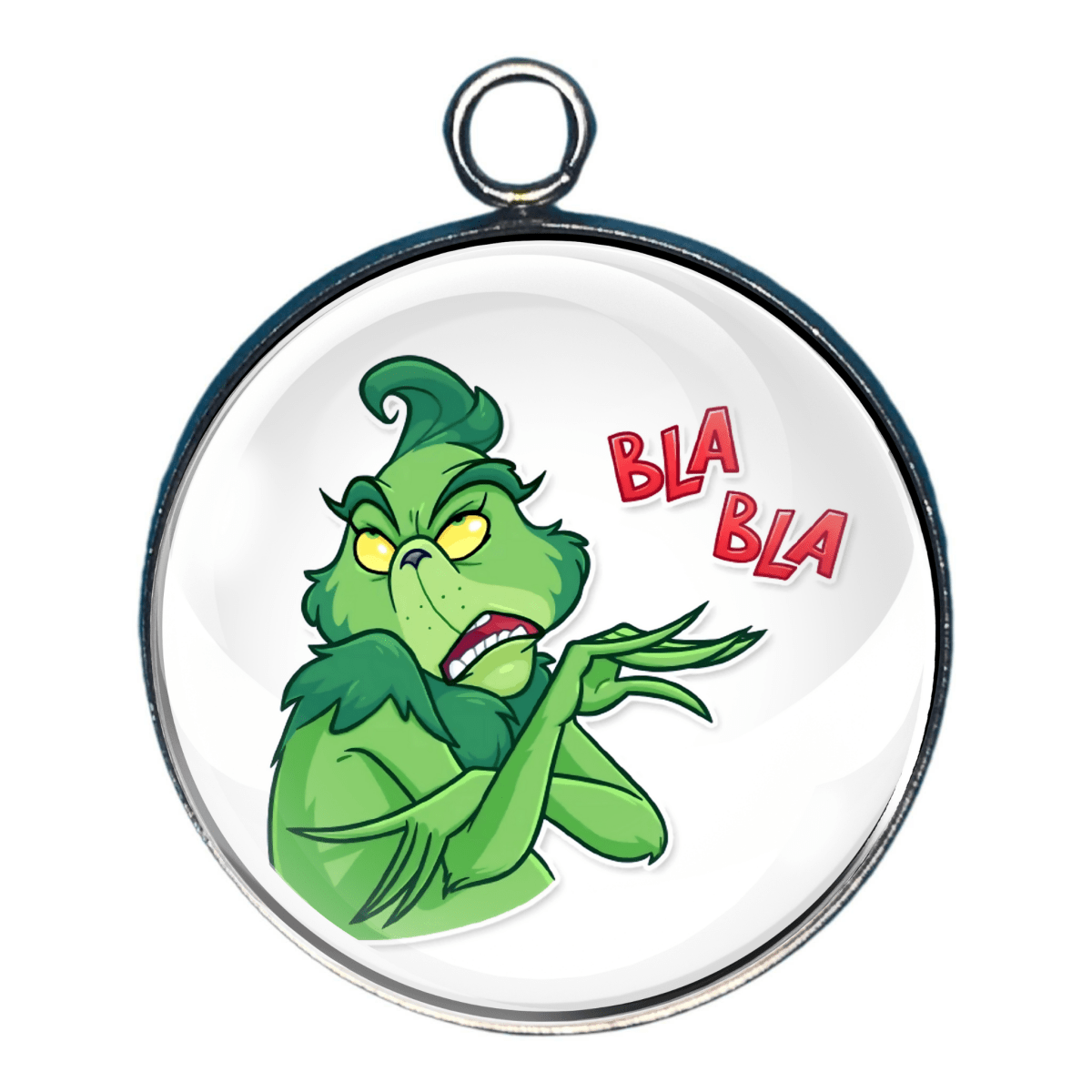 Charm of Grinch saying ‘BLA BLA’ with smug expression