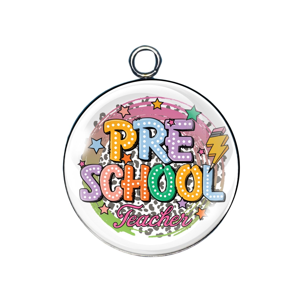 teacher glass cabochon charm