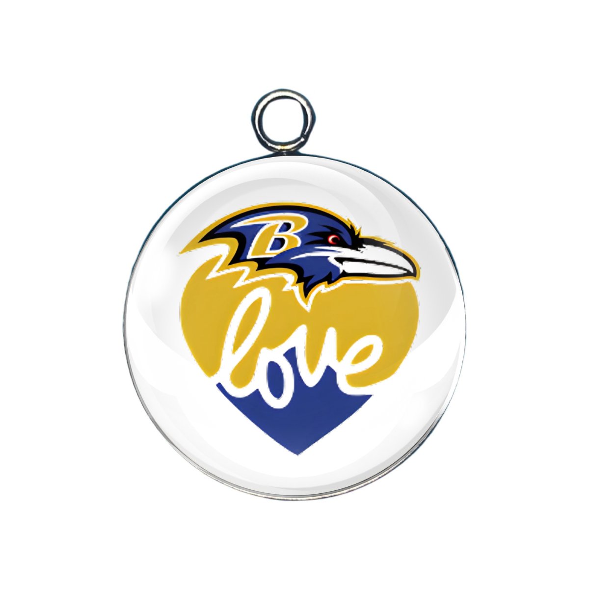 Baltimore Ravens glass cabochon charm