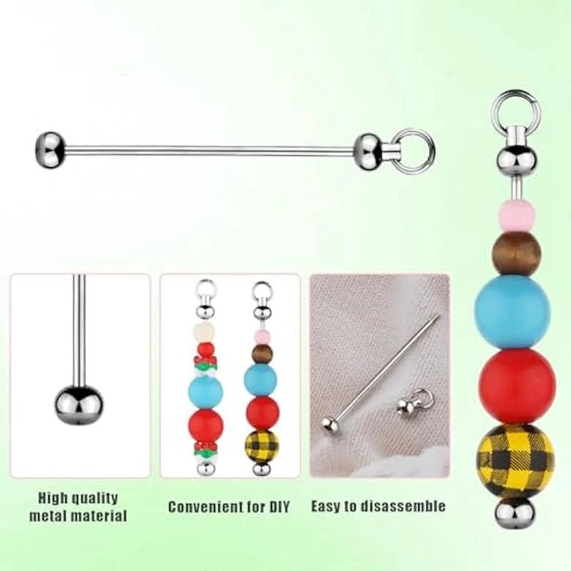 beadable keyring bar with beads