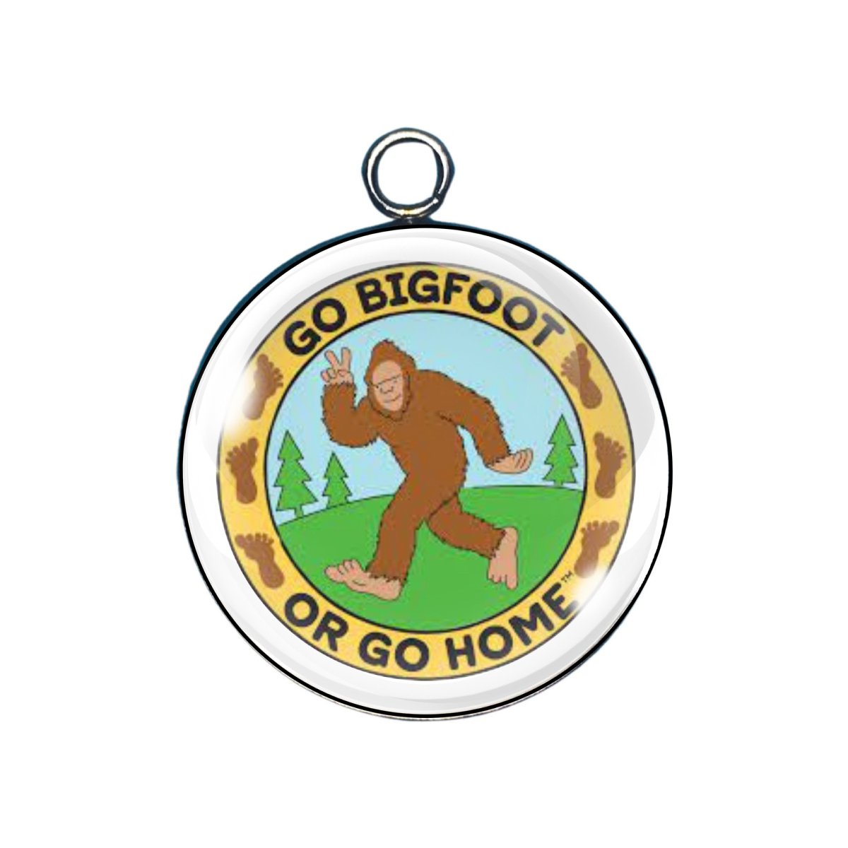 bigfoot glass cabochon charm