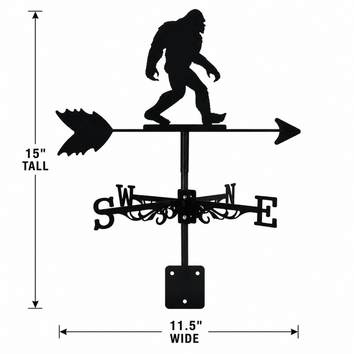 Bigfoot Metal Weathervane – Outdoor Roof, Barn, Garage & Garden Decor