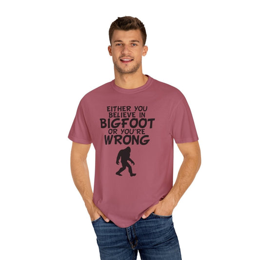 Bigfoot Believer Unisex Tee, Sasquatch Fan Shirt, Cryptid Enthusiast Top, Funny
