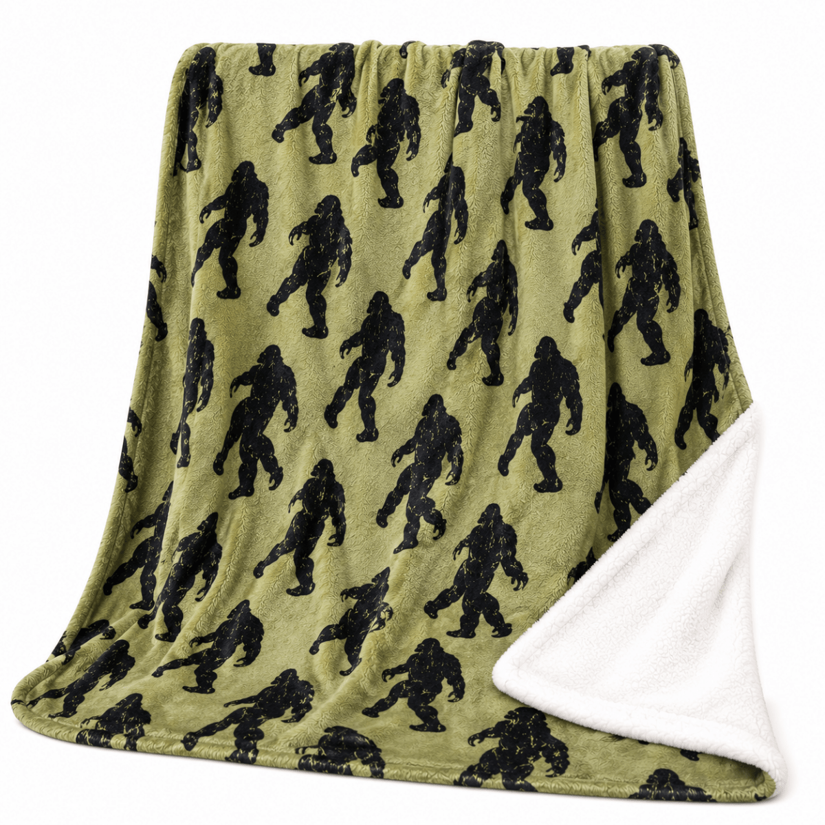Bigfoot Sasquatch Blanket 60" x 80" – Soft Flannel Cryptid Throw, Cozy Forest Cabin Decor