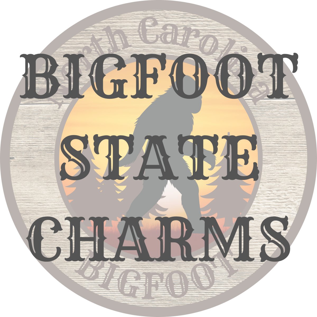 Bigfoot state glass cabochon charms