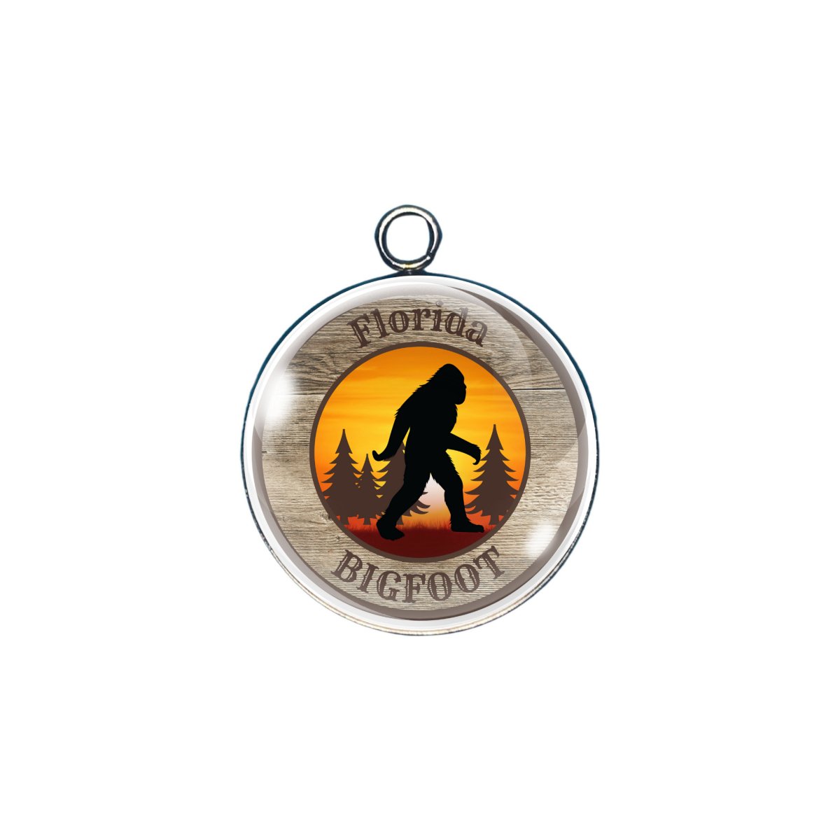 Florida Bigfoot state glass cabochon charm