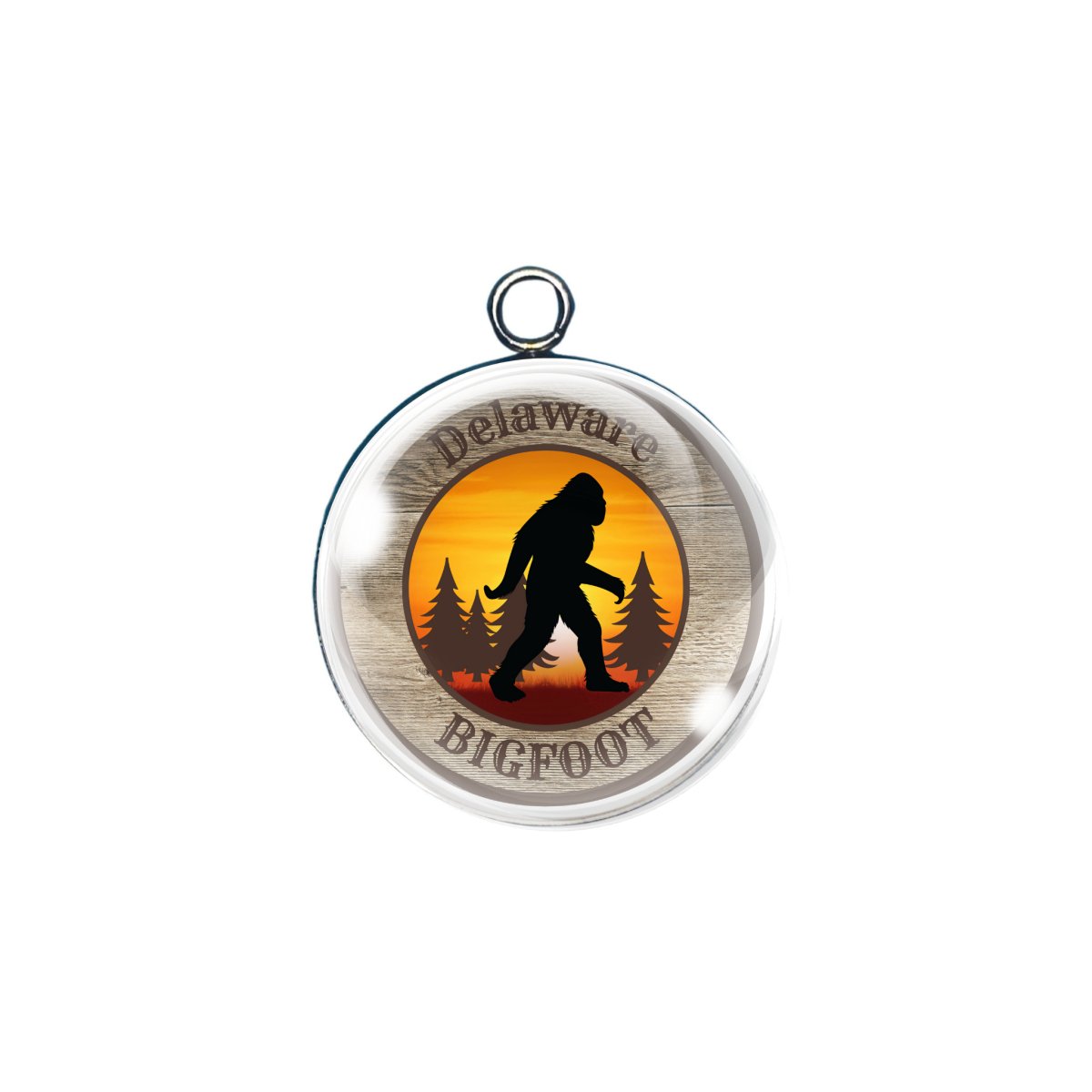 Delaware Bigfoot state glass cabochon charm