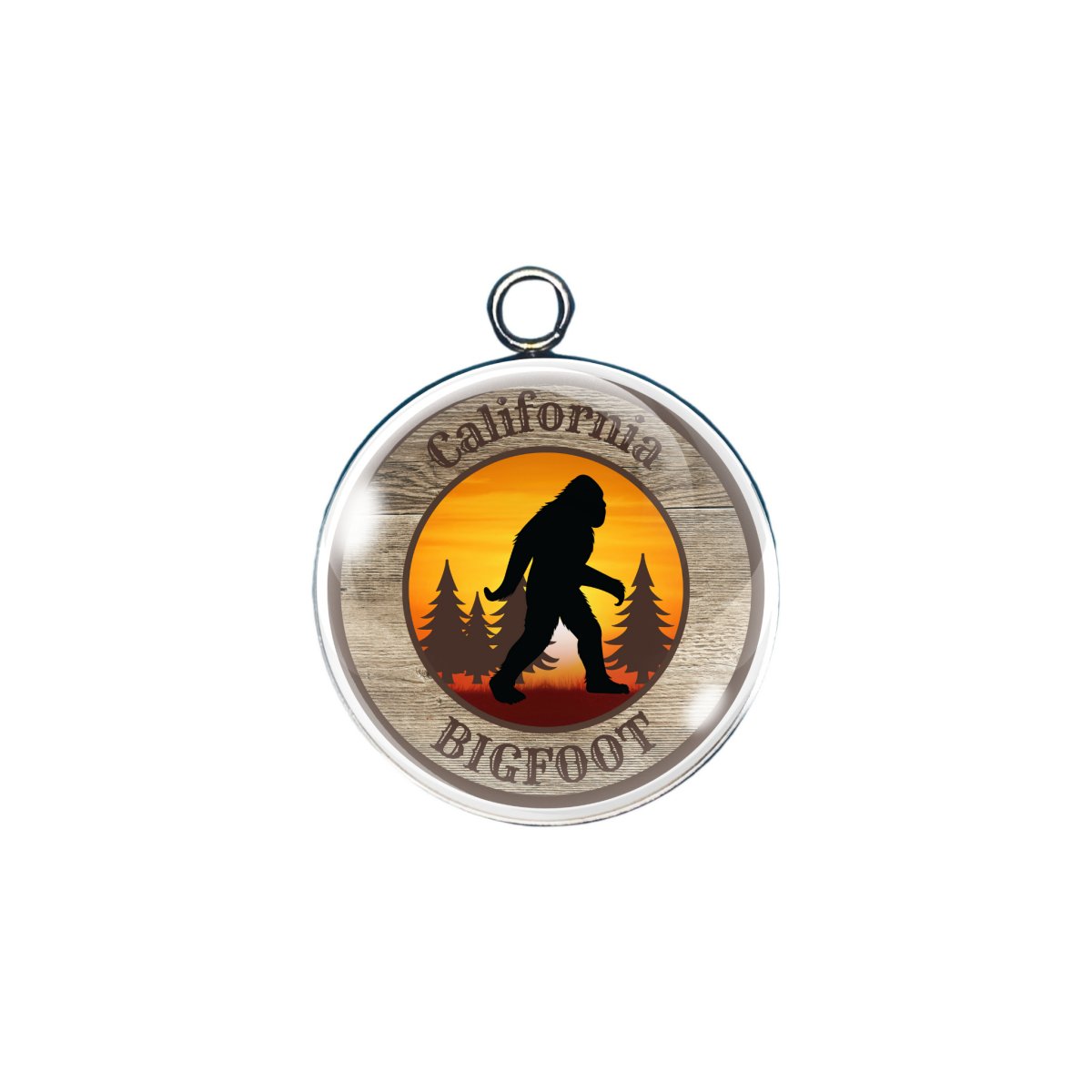 California Bigfoot state glass cabochon charm