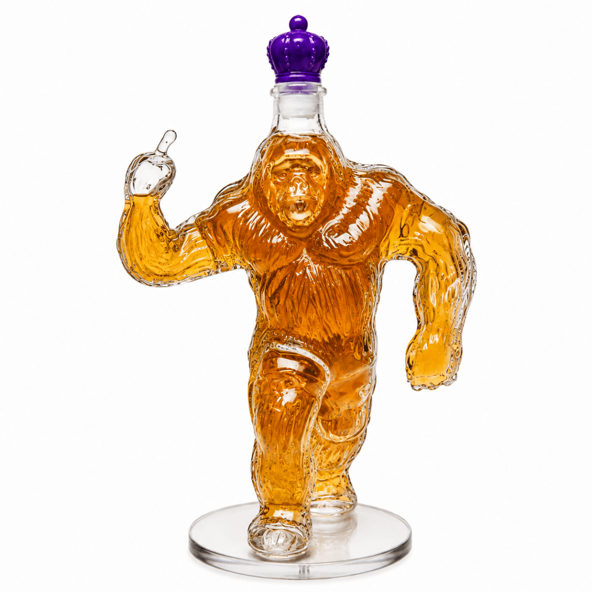 Bigfoot Whiskey Decanter Purple Crown  Sasquatch Glass Bottle Bar Decor Man Cave Gift 350ml