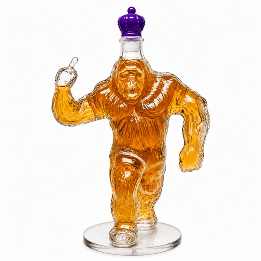 Bigfoot Whiskey Decanter Purple Crown  Sasquatch Glass Bottle Bar Decor Man Cave Gift 350ml