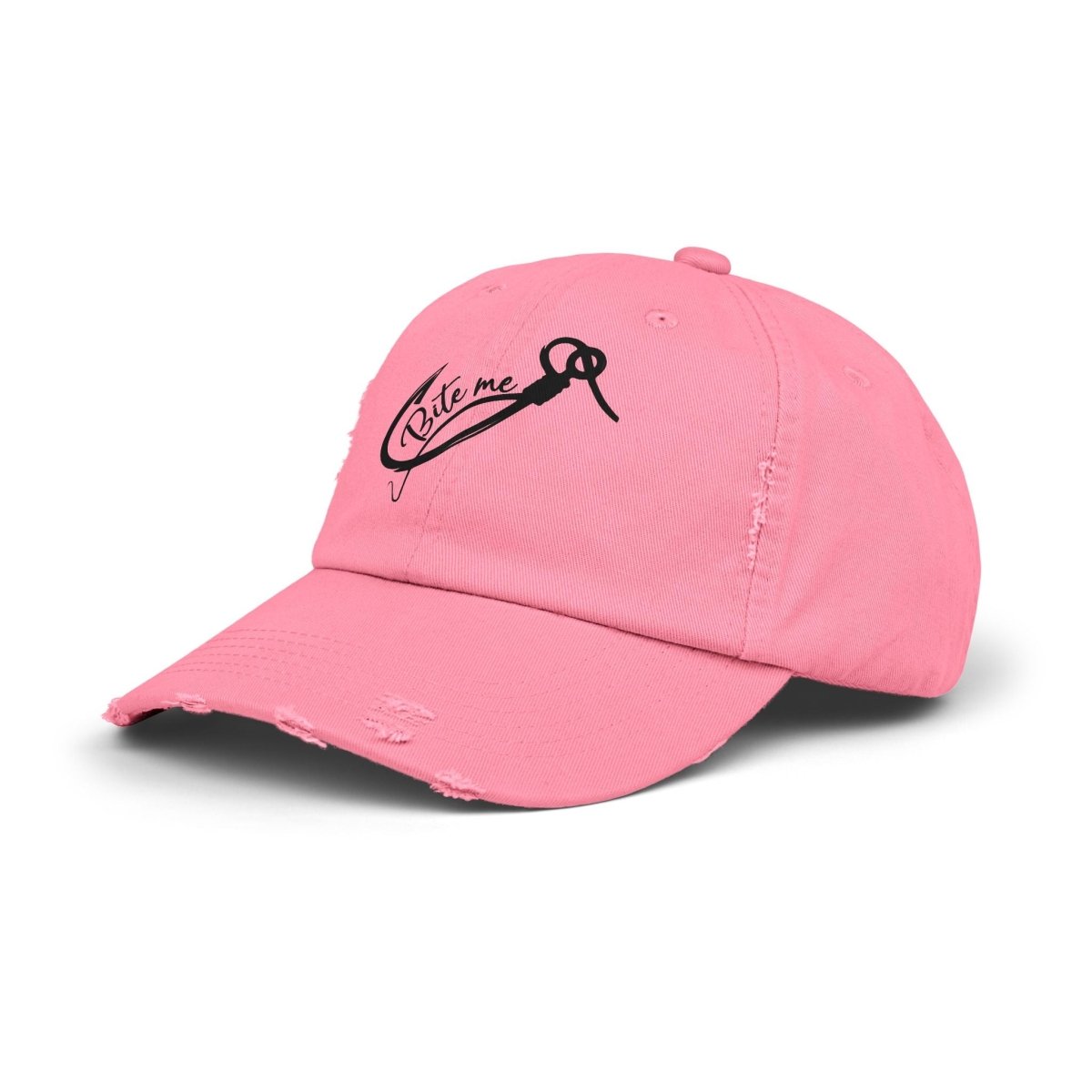 Bite Me Distressed Dad Hat – For Anglers, Sass Queens & Salty Legends
