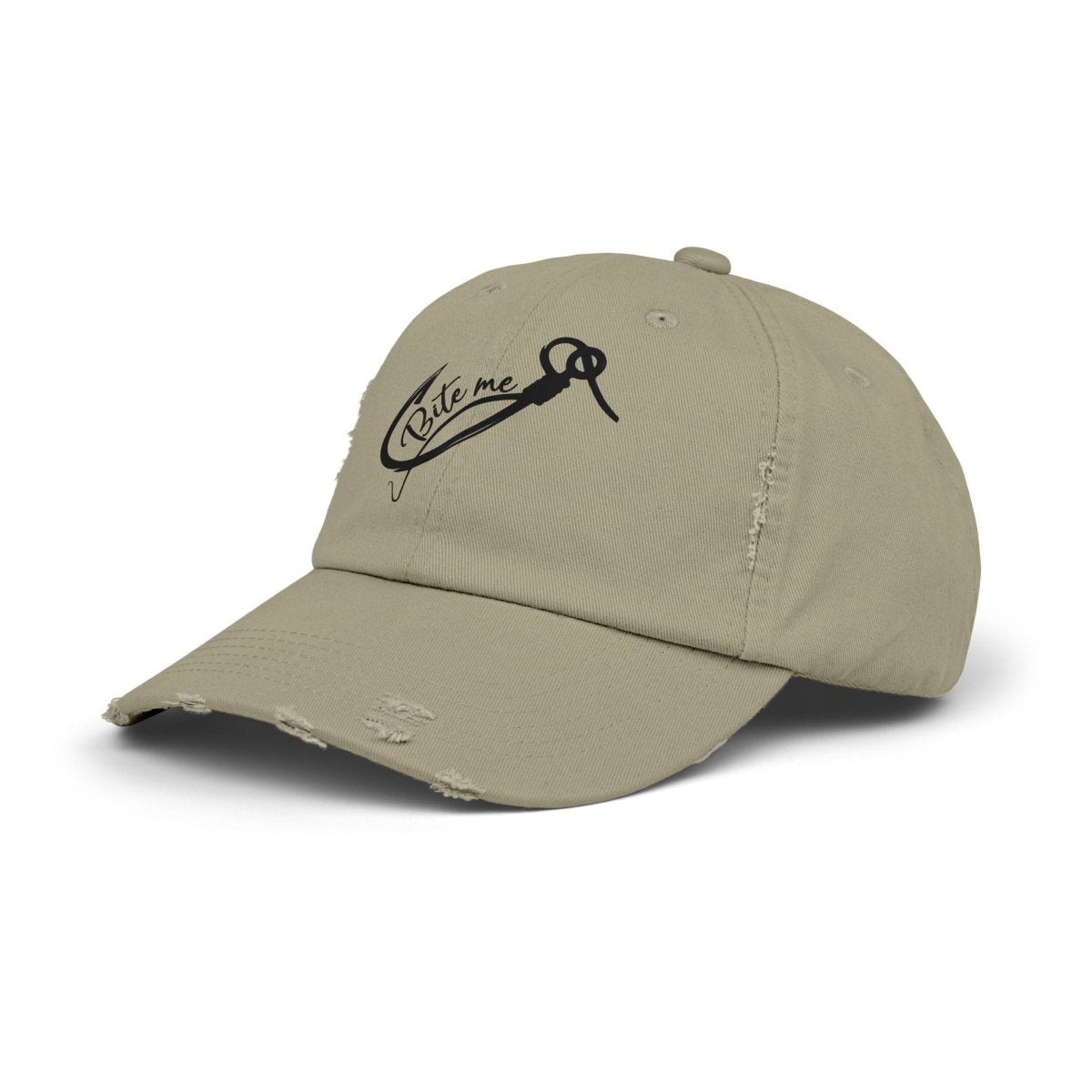 Bite Me Distressed Dad Hat – For Anglers, Sass Queens & Salty Legends