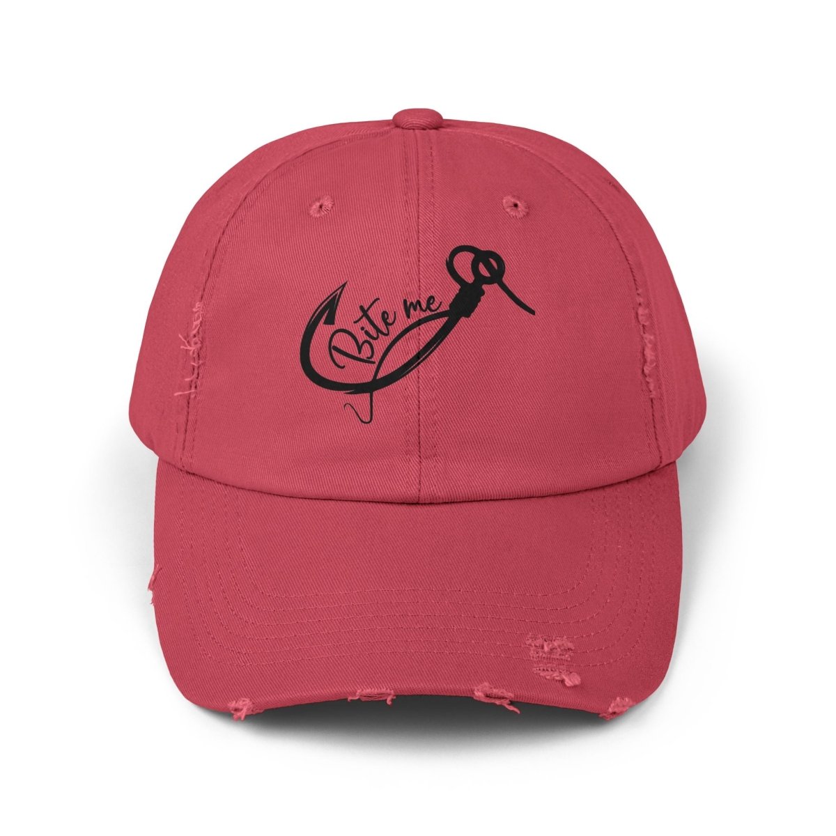 Bite Me Distressed Dad Hat – For Anglers, Sass Queens & Salty Legends