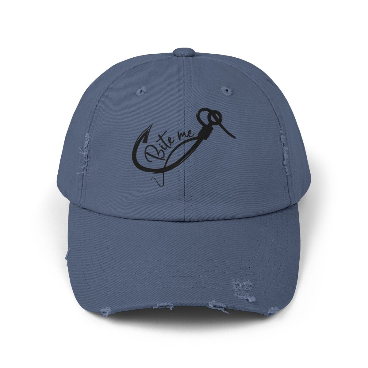 Bite Me Distressed Dad Hat – For Anglers, Sass Queens & Salty Legends
