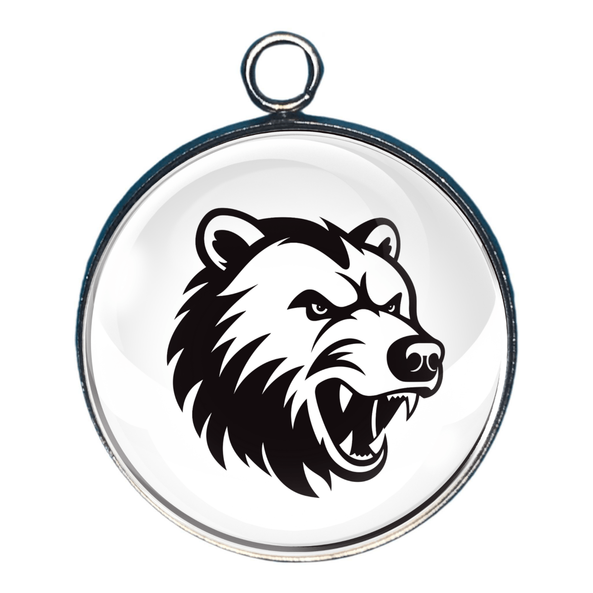 Black Bear Silhouettes Glass Cabochon Charms