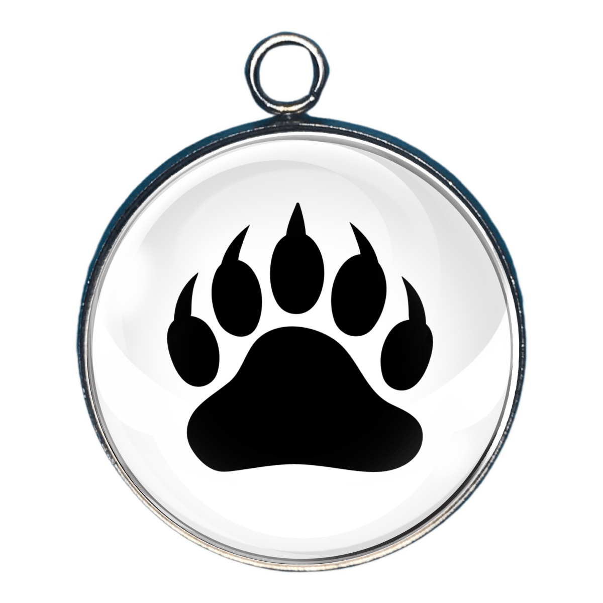 Black Bear Silhouettes Glass Cabochon Charms