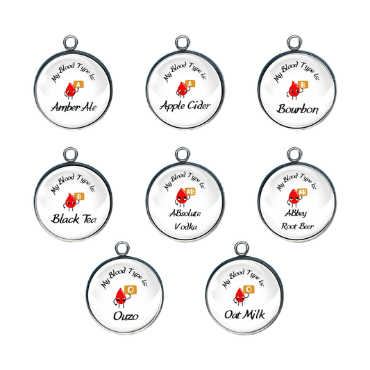 Funny blood type drink charm collection handmade jewelry pendants