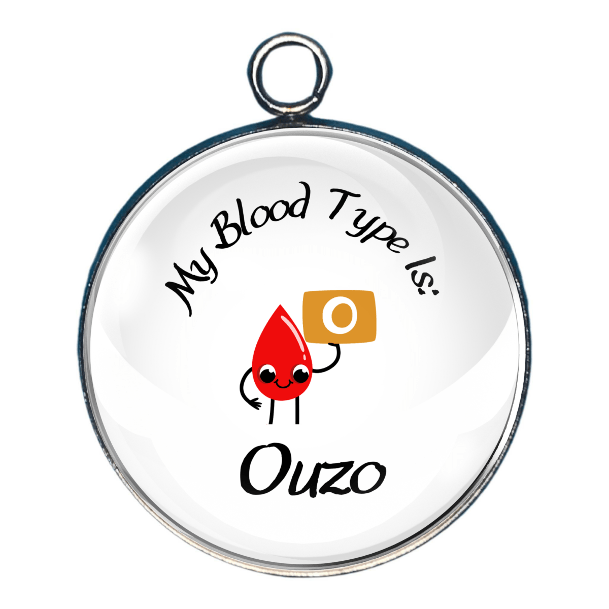 Blood type O Ouzo drink themed handmade charm