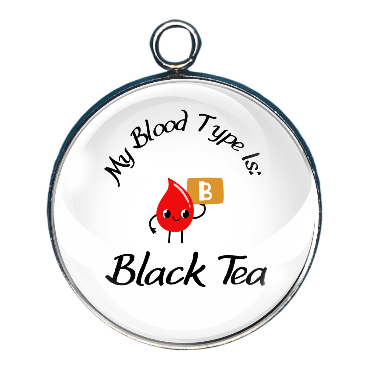 Blood type B Black Tea handmade pendant